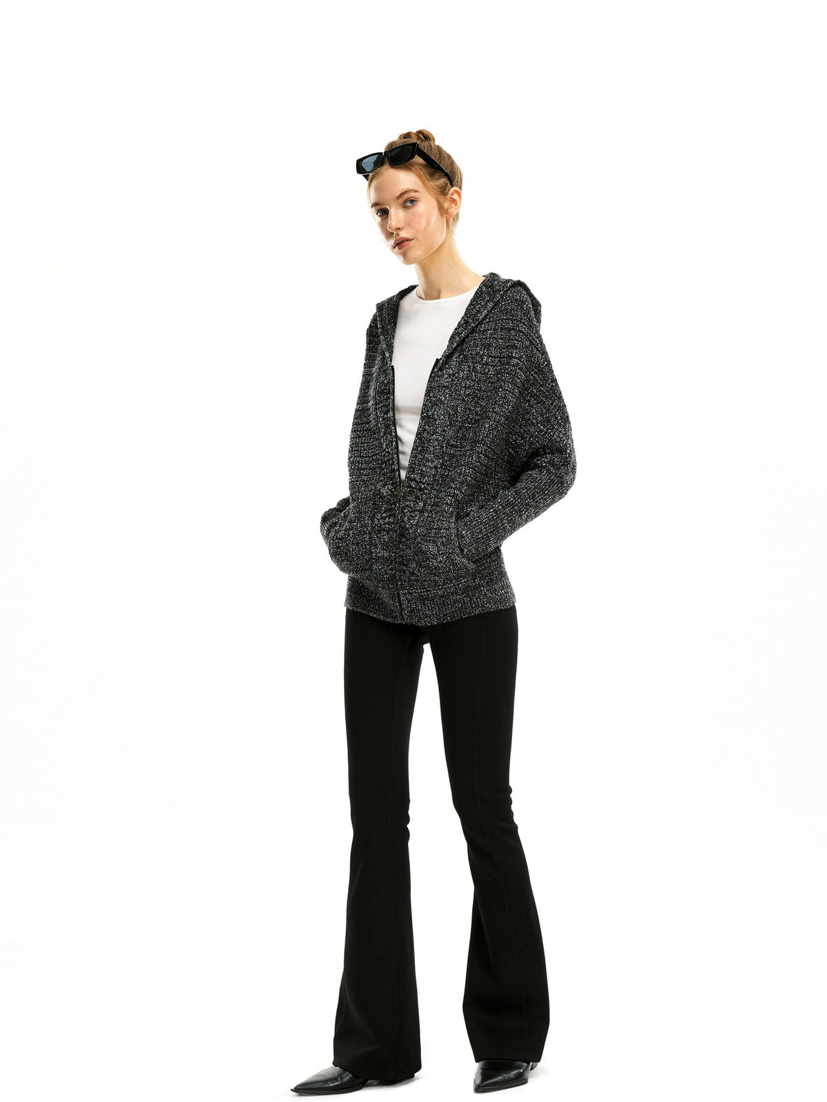 kvkv Zip Up Hooded Knit Women&