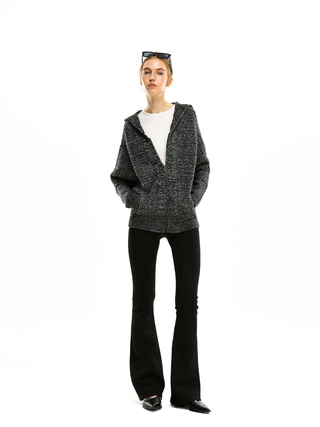 kvkv Zip Up Hooded Knit Women&