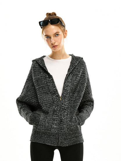 kvkv Zip Up Hooded Knit Women&