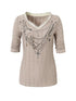 Vintage Punk Royal V-Neck T-Shirt With Detachable Apron