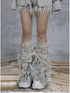 ARIADNAw Patchwork Wool Punk Shorts Deer Velvet Street Edge