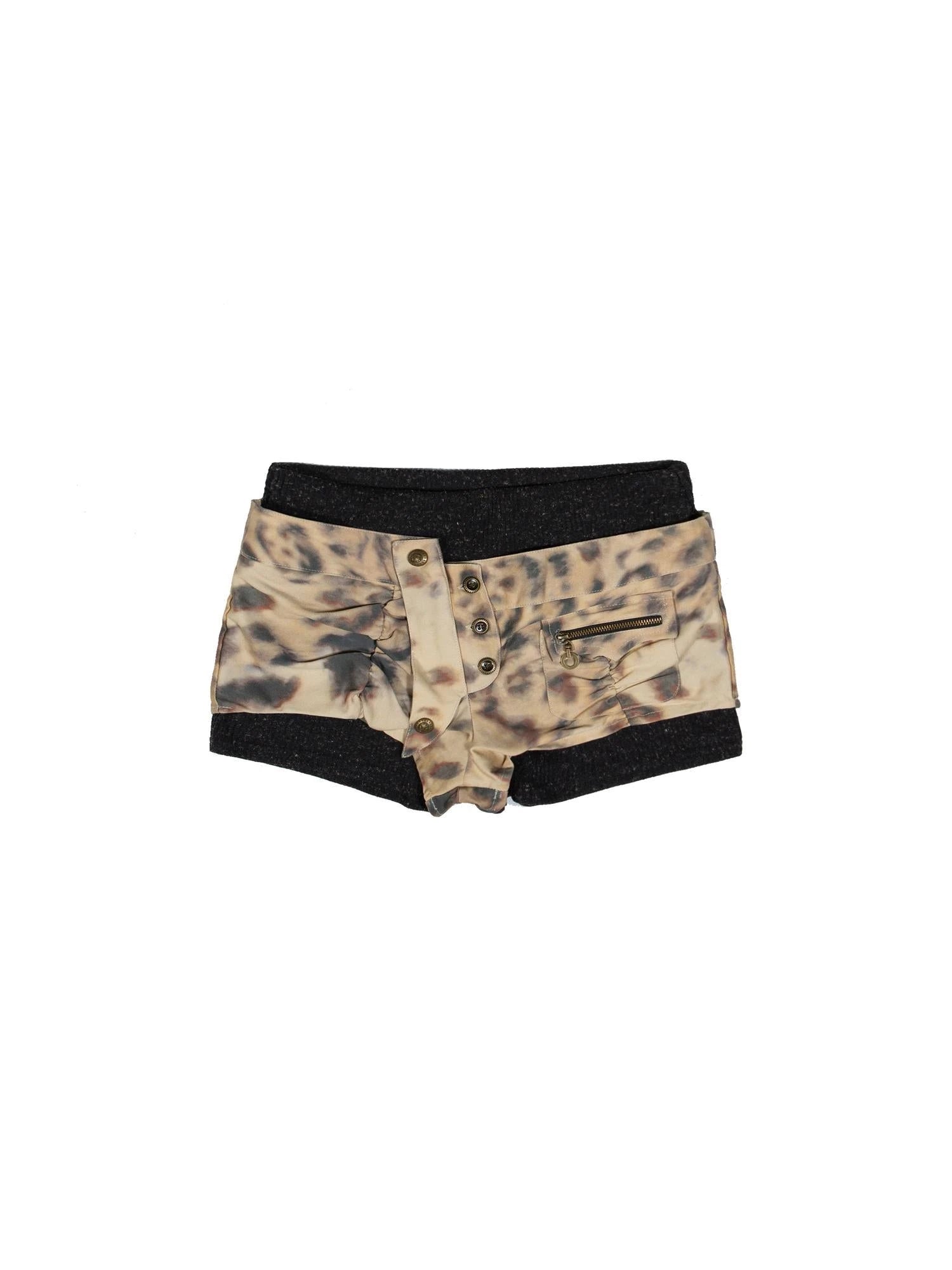 Ariana Low Rise Contrast Shorts With Knit Socks Y2k Punk