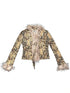 Retro Leopard Print Knit Stretchy Tie-Up Top Jacket