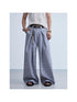 Peoplesense Pleated Plaid Wide Leg Pants Unisex Relaxed Fit Retro Trousers