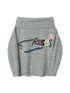 Lazy Off Shoulder Colorful Embroidered Sweater