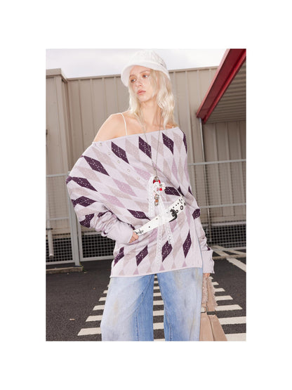 2th Desire Vintage Check Wool Blend Knit Dress