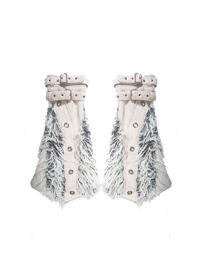 ARIADNAw Patchwork Wool Punk Shorts Deer Velvet Street Edge