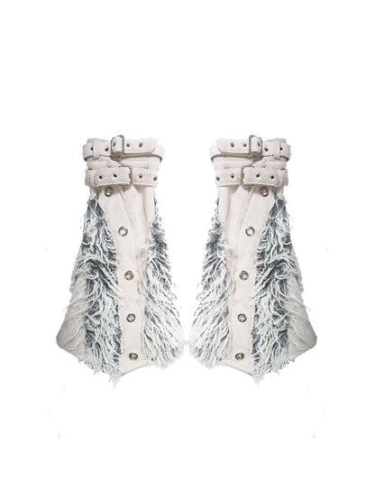 Patchwork Wool Punk Shorts Deer Velvet Street Edge