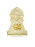 WSW WUSHENWU Yellow Hooded Sweatshirt Vest With Rhinestone Print Two Piece Set
