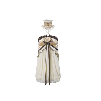 DoublePunch Vintage Boho Off-Shoulder Ruffle Bustier Top
