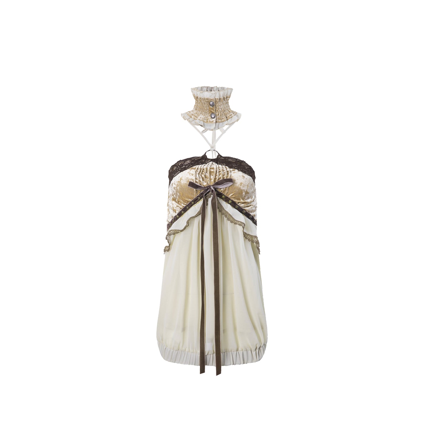 DoublePunch Vintage Boho Off-Shoulder Ruffle Bustier Top