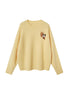 DIDDI MODA Cozy Cat Scarf Embroidery Knit Sweater