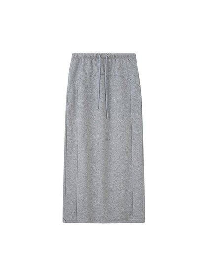 Butterfly Knot Off Shoulder Hoodie Split Hem Sport Skirt Set