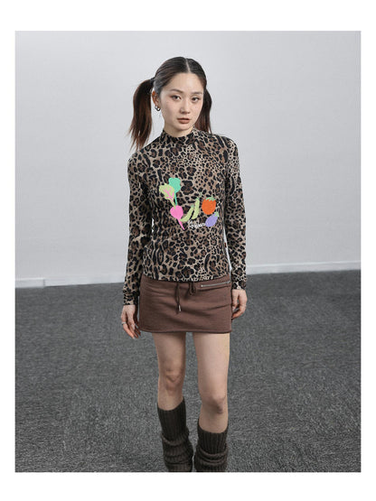 Achihara Women S Leopard Print Long Sleeve Tops