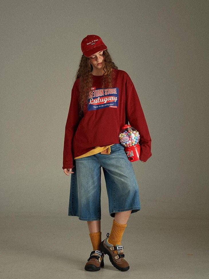 lulugray American Vintage Distressed High Waist Wide Leg Women&