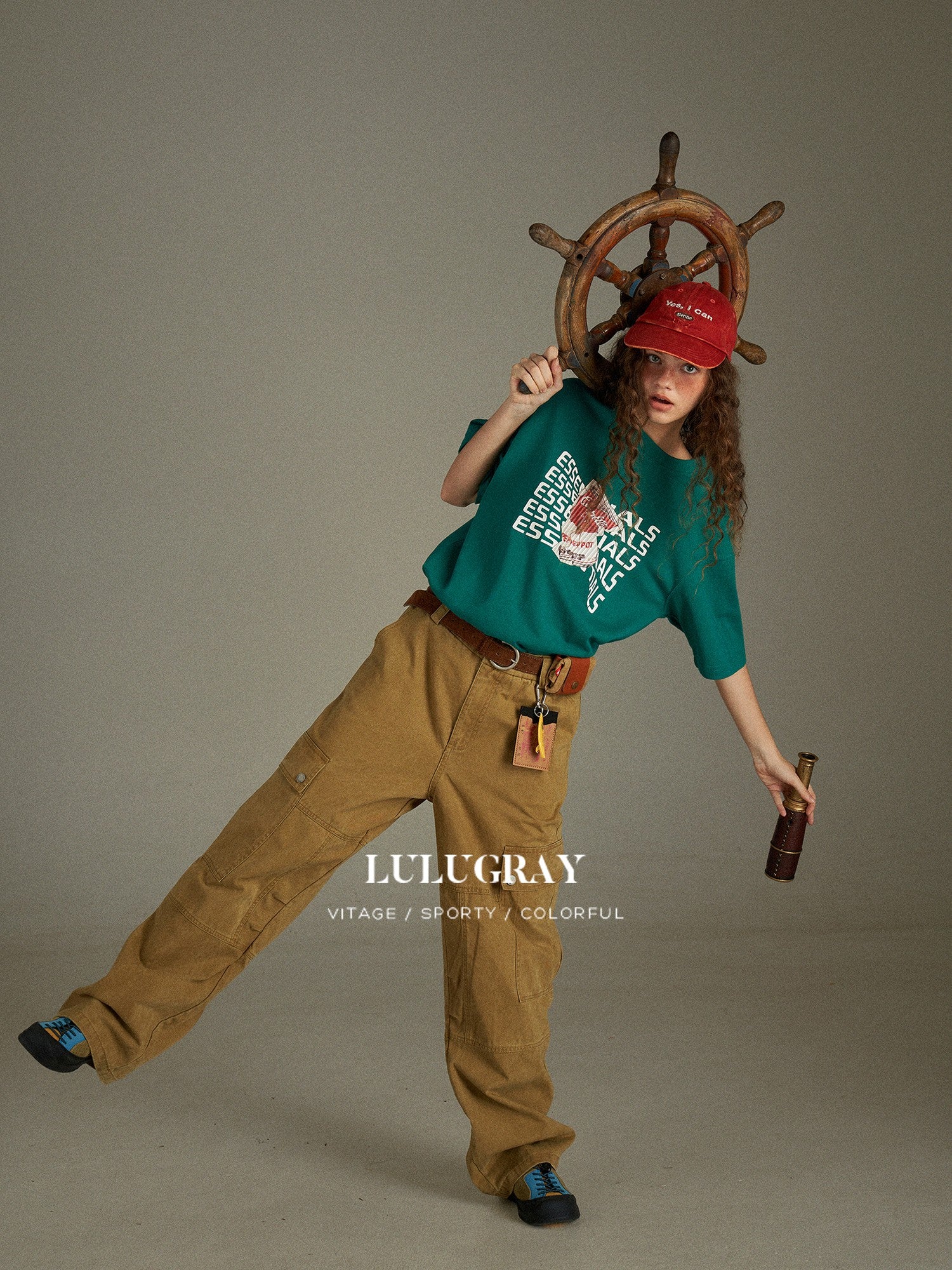 lulugray American Vintage Letter Print Relaxed Women&