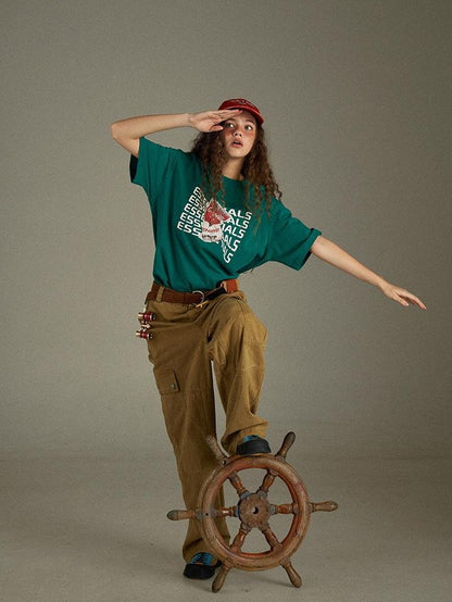 lulugray American Vintage Letter Print Relaxed Women&