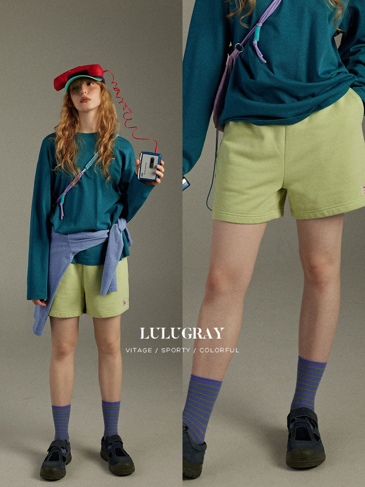 lulugray_Lemon_Green_Vintage_Drawstring_High_Waist_Wide_Leg_Casual_Women&