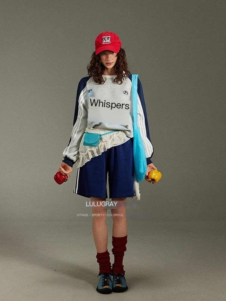lulugray_Retro_American_Colorblock_Letter_Print_Raglan_Women&