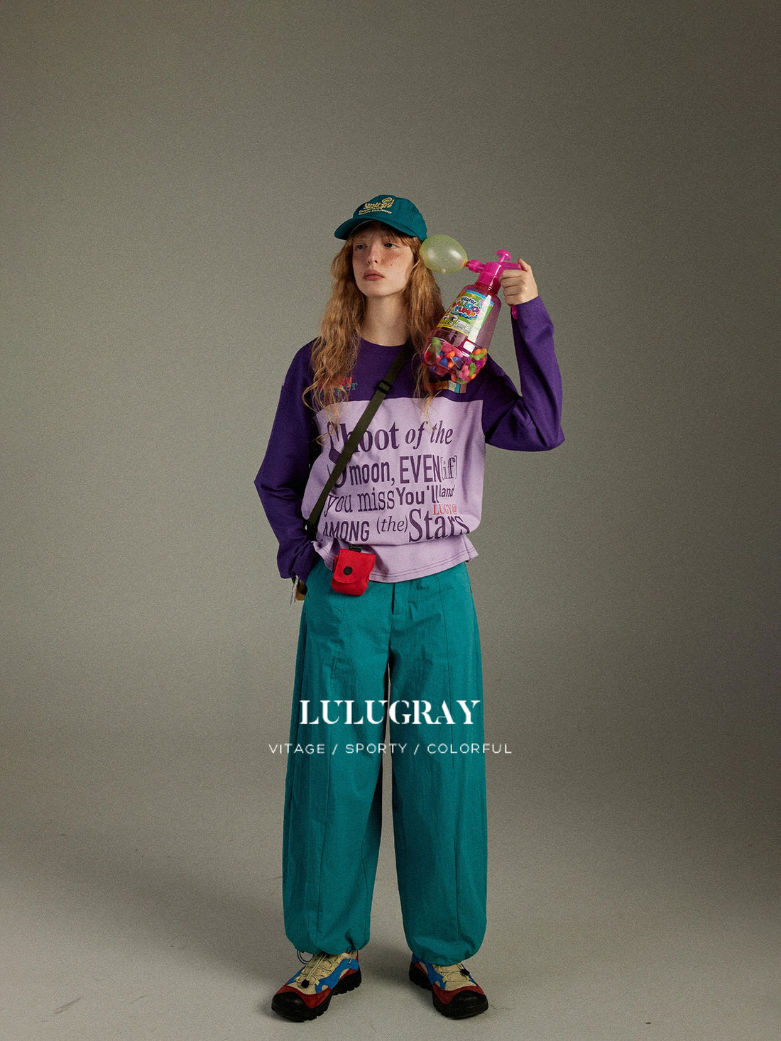 lulugray Retro American Letter Patchwork Print Women&