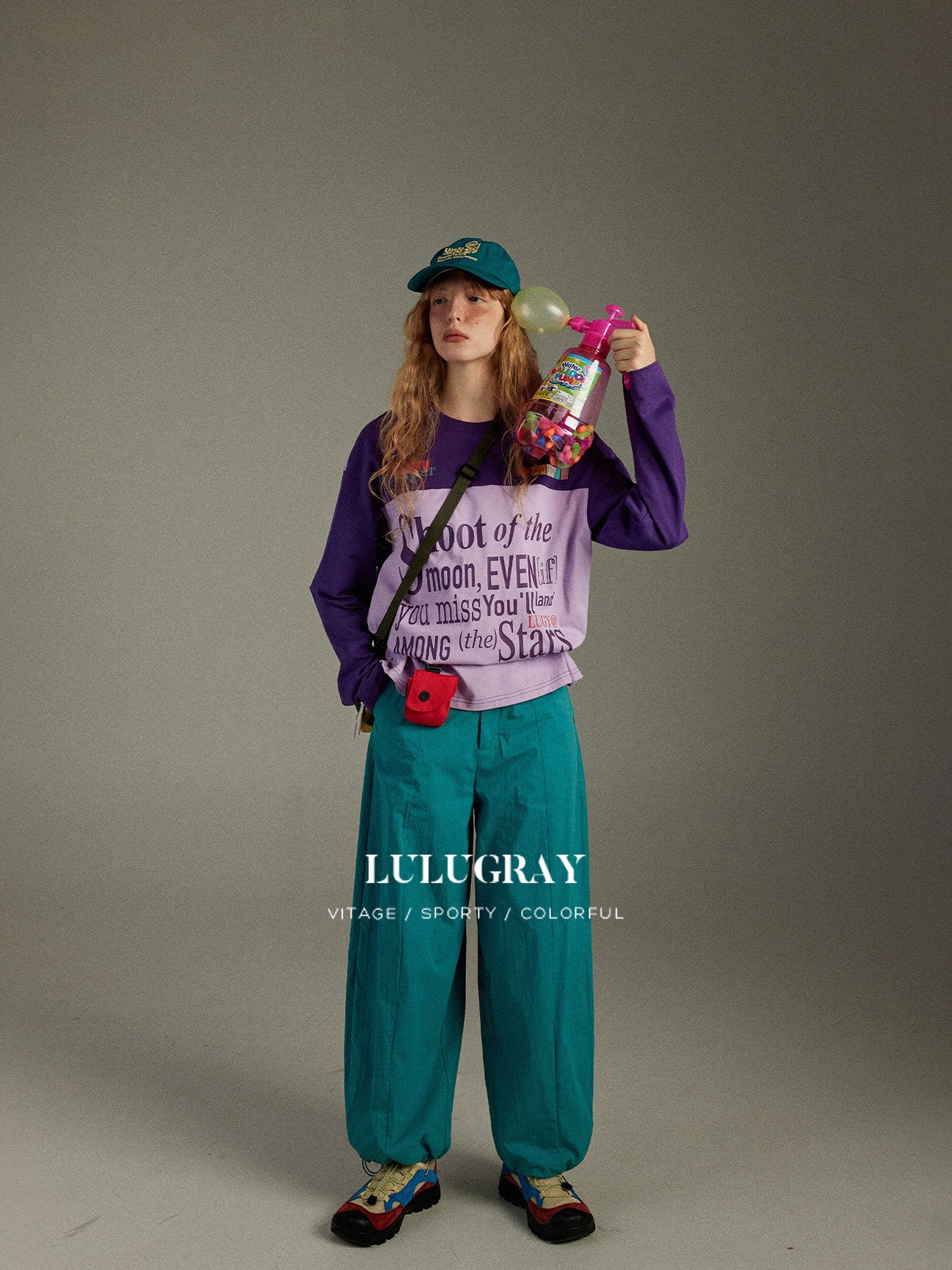 lulugray Retro American Letter Patchwork Print Women&