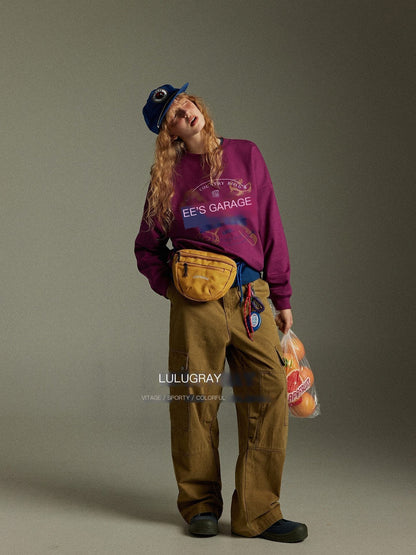 lulugray_Retro_Colorblock_Printed_Crewneck_Loose_Fit_Long_Sleeve_Women&