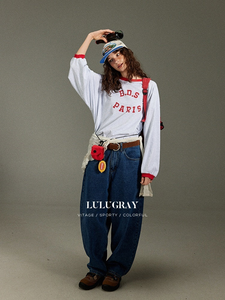 lulugray_Retro_Letter_Print_Loose_Round_Neck_Women&