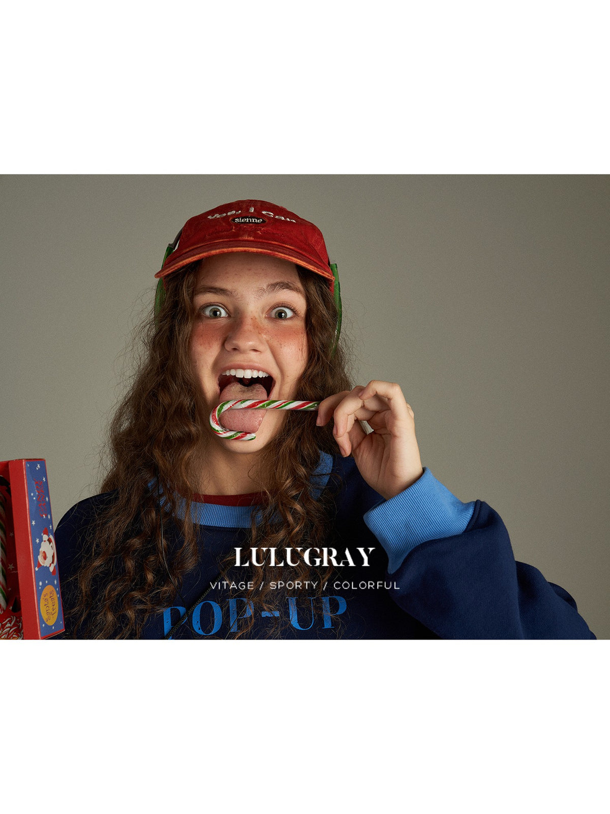 lulugray Retro Original Letter Print Colorblock Women&