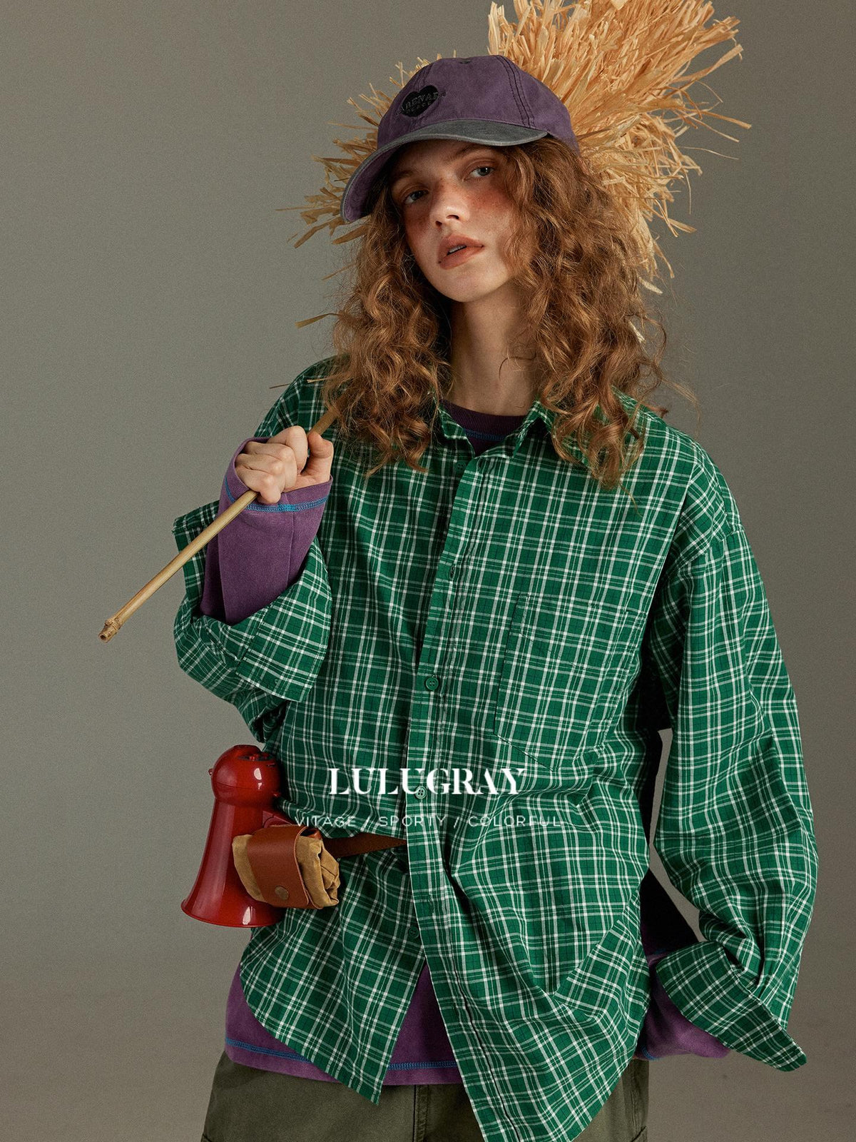 lulugray_Retro_Plaid_Lapel_Collar_Long_Sleeve_Loose_Fit_Women&