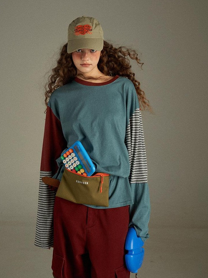 lulugray Retro Striped Colorblock Women&
