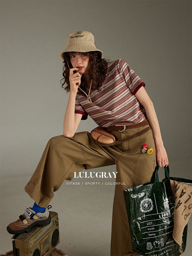 lulugray_Striped_Contrast_Trim_Crew_Neck_Cotton_Women&