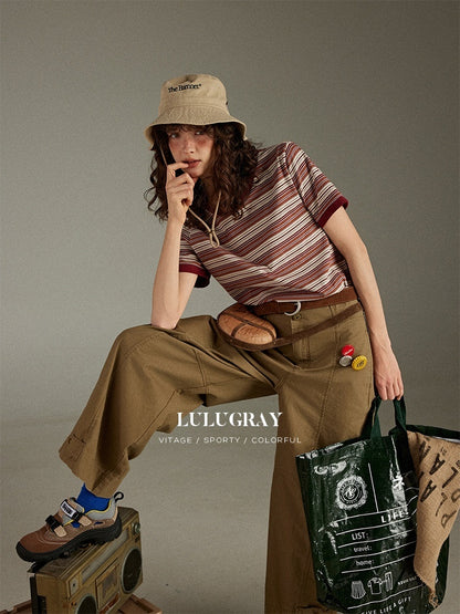 lulugray_Striped_Contrast_Trim_Crew_Neck_Cotton_Women&