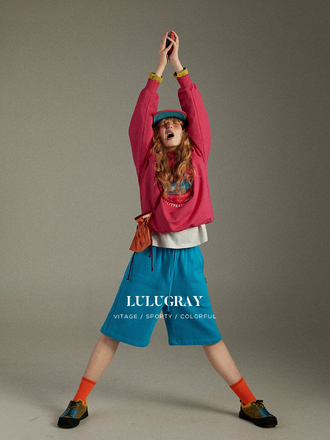 lulugray Vintage Car Colorblock Print Pullover Women&