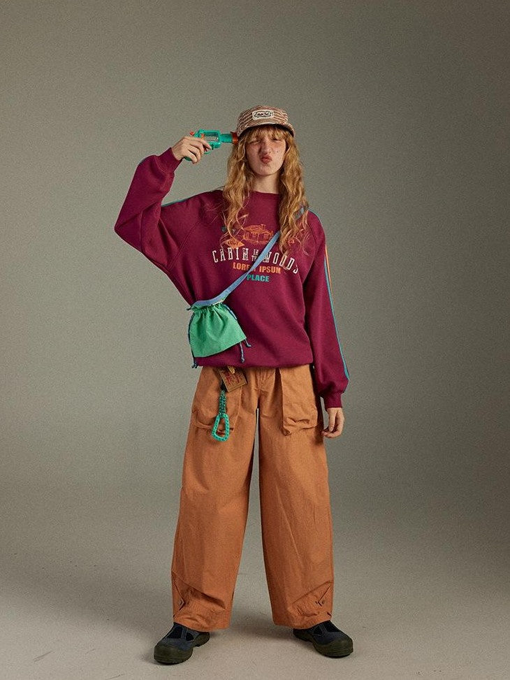 lulugray Vintage Contrast Tape Letter Print Women&