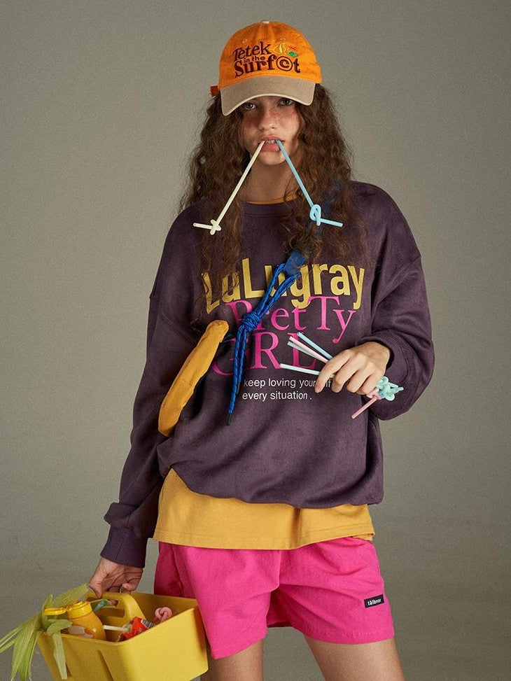 lulugray Vintage Loose Fit Letter Print Women&