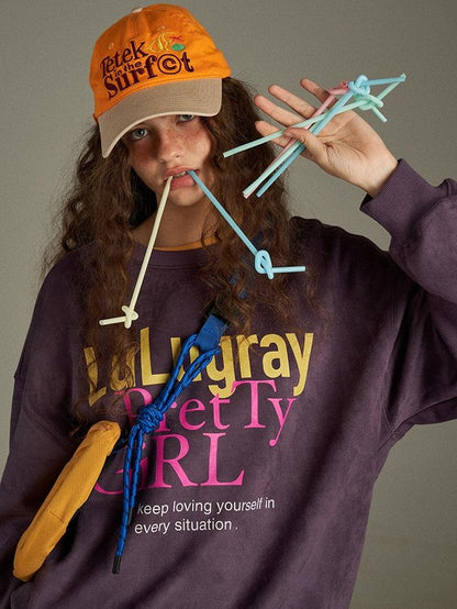 lulugray Vintage Loose Fit Letter Print Women&
