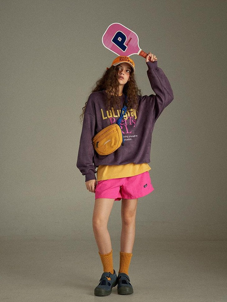 lulugray Vintage Loose Fit Letter Print Women&