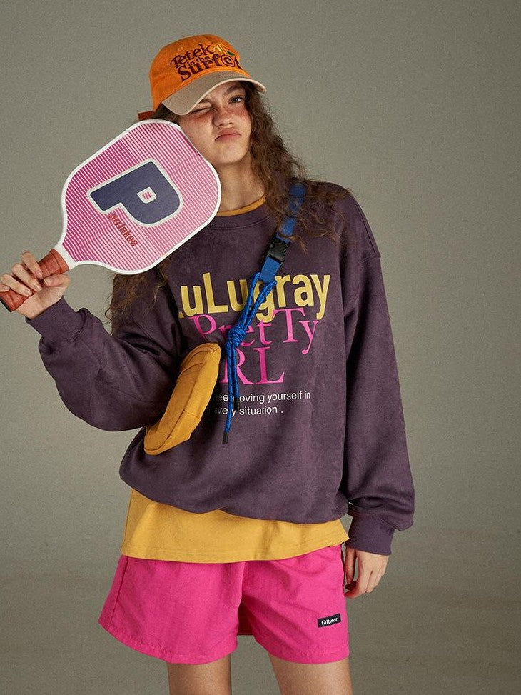 lulugray Vintage Loose Fit Letter Print Women&