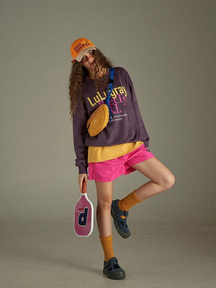 lulugray Vintage Loose Fit Letter Print Women&