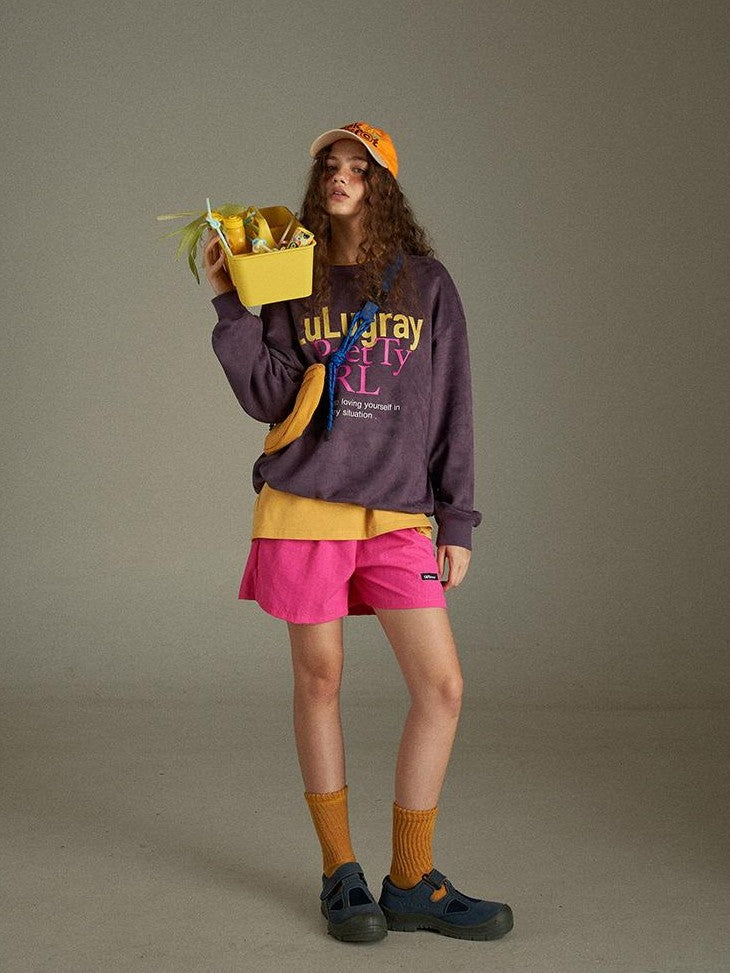 lulugray Vintage Loose Fit Letter Print Women&