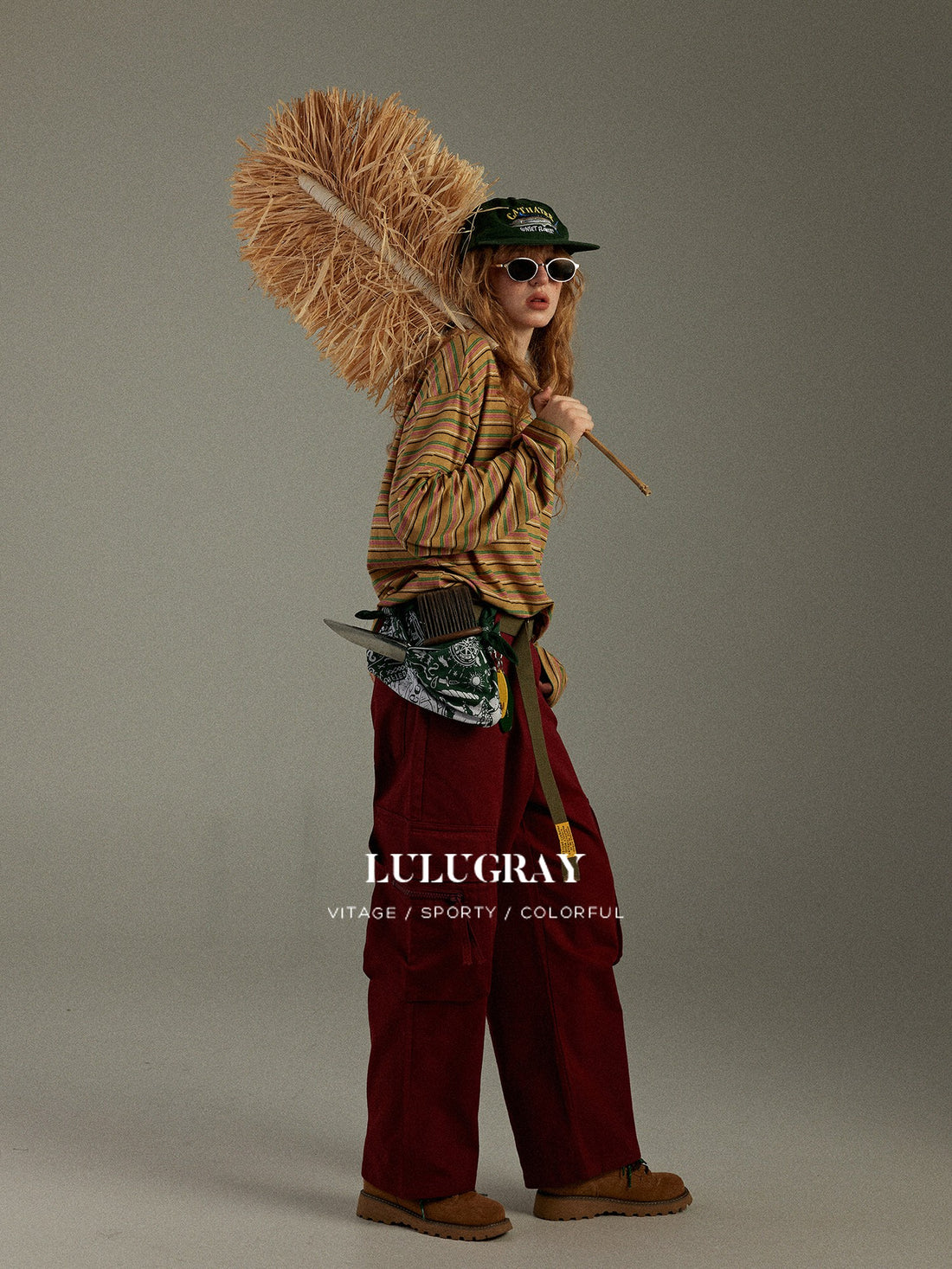 lulugray Vintage Striped Colorblock Patchwork Women&