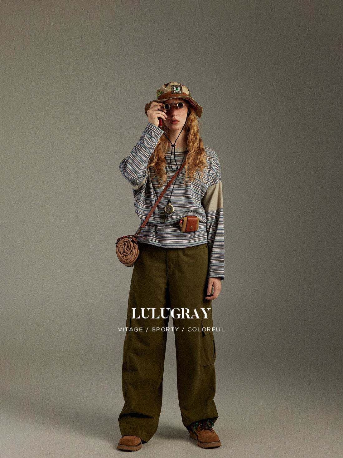 lulugray Vintage Striped Colorblock Patchwork Women&