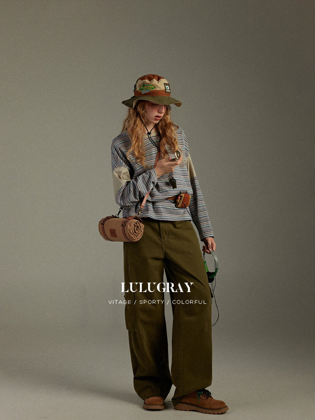 lulugray Vintage Striped Colorblock Patchwork Women&