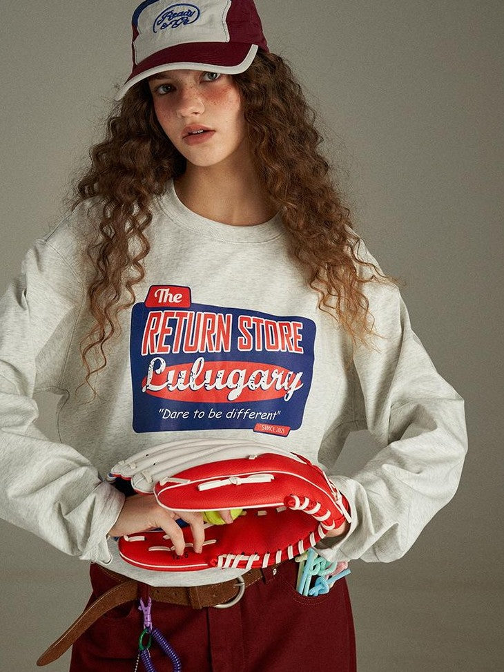 lulugray Vintage Two Tone Letter Print Women&