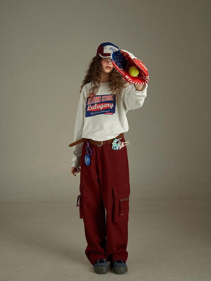 lulugray Vintage Two Tone Letter Print Women&