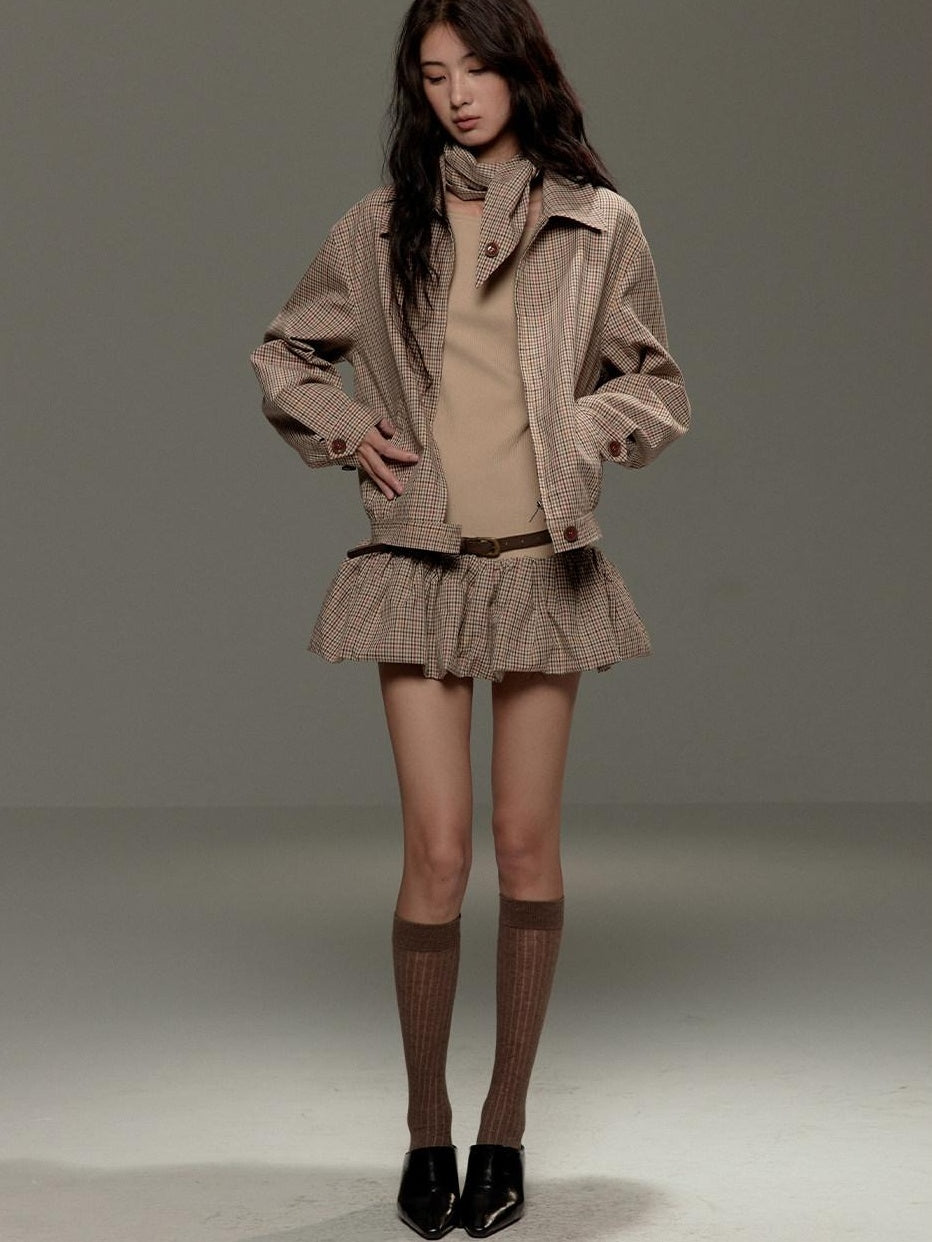 lvetong Beige Patchwork Bardot Long Sleeve Cinched Waist Slim Fit Casual Mini Dresses