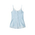 lvetong Ensemble deux pièces chic pour jeune femme : débardeur bleu à col V avec boutons et jupe.