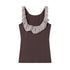 lvetong_Coffee_Ruffle_Contrast_Round_Neck_Sleeveless_Slim_Fit_Women&