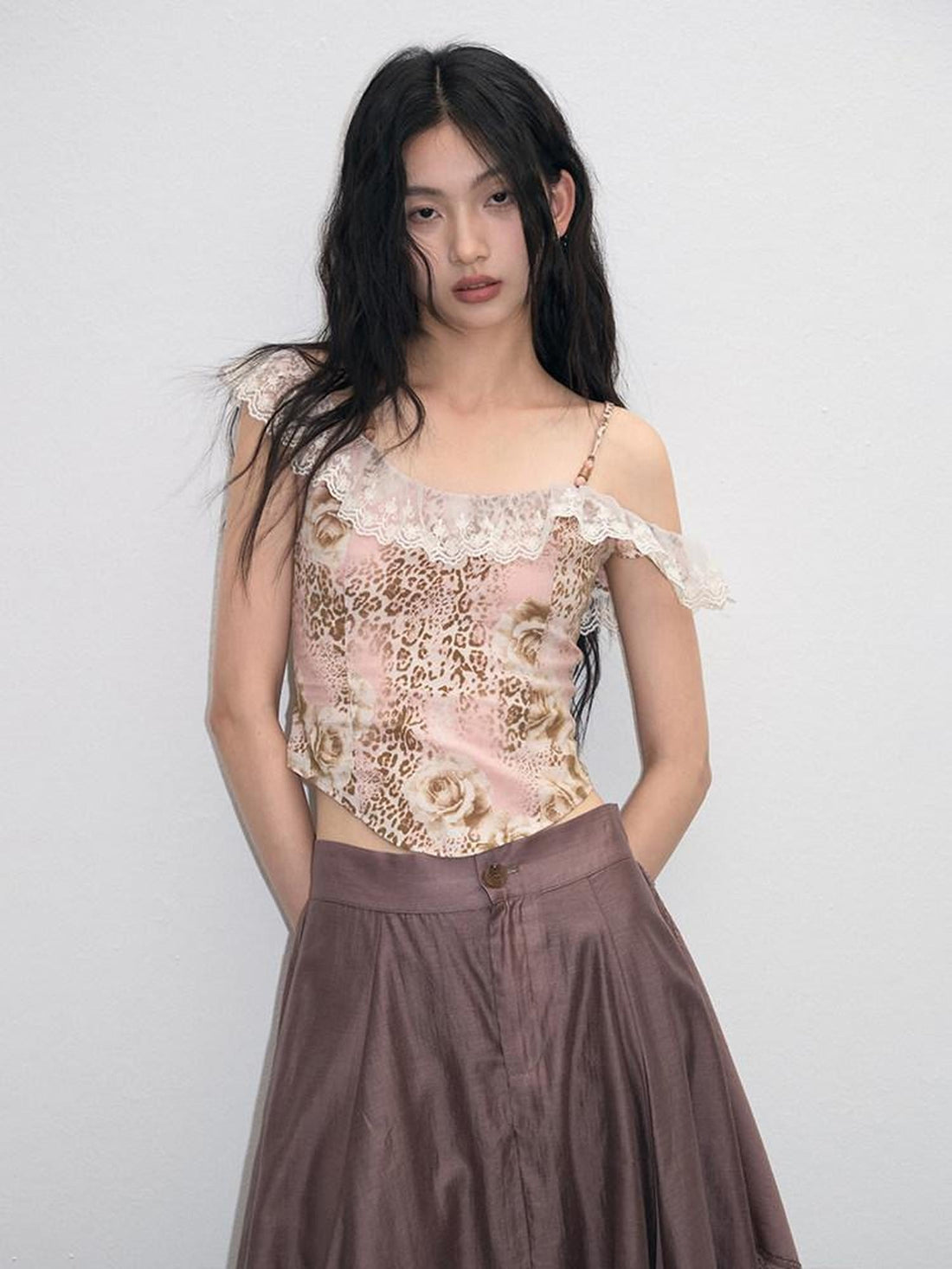 lvetong Cropped Floral Slim Fit Streetwear Youth Tank Cami Botanical Print Camisoles