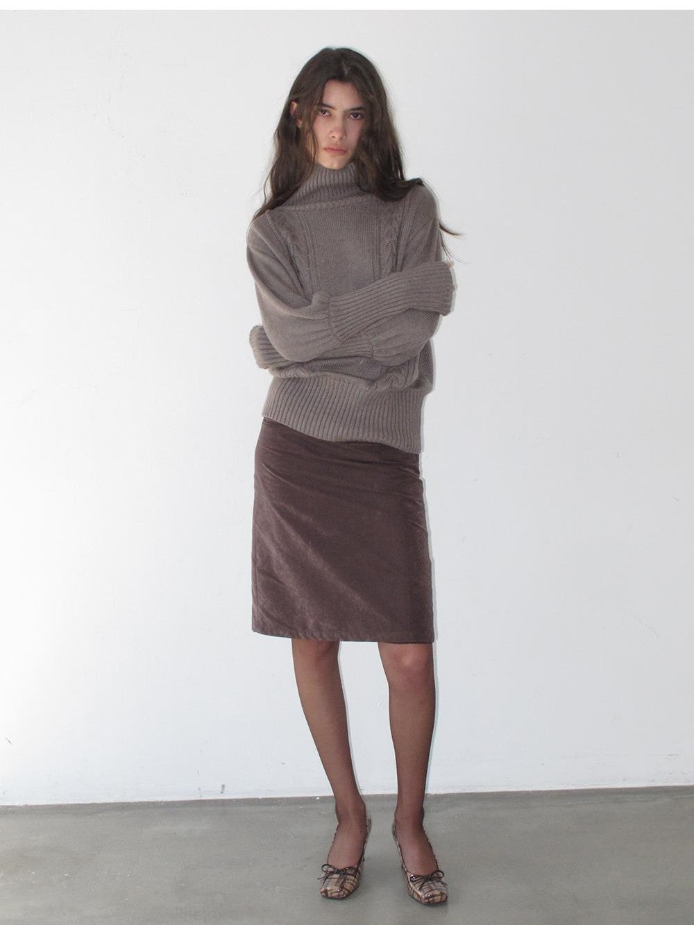 lvetong Faux Suede Brushed Straight Back Slit Women&